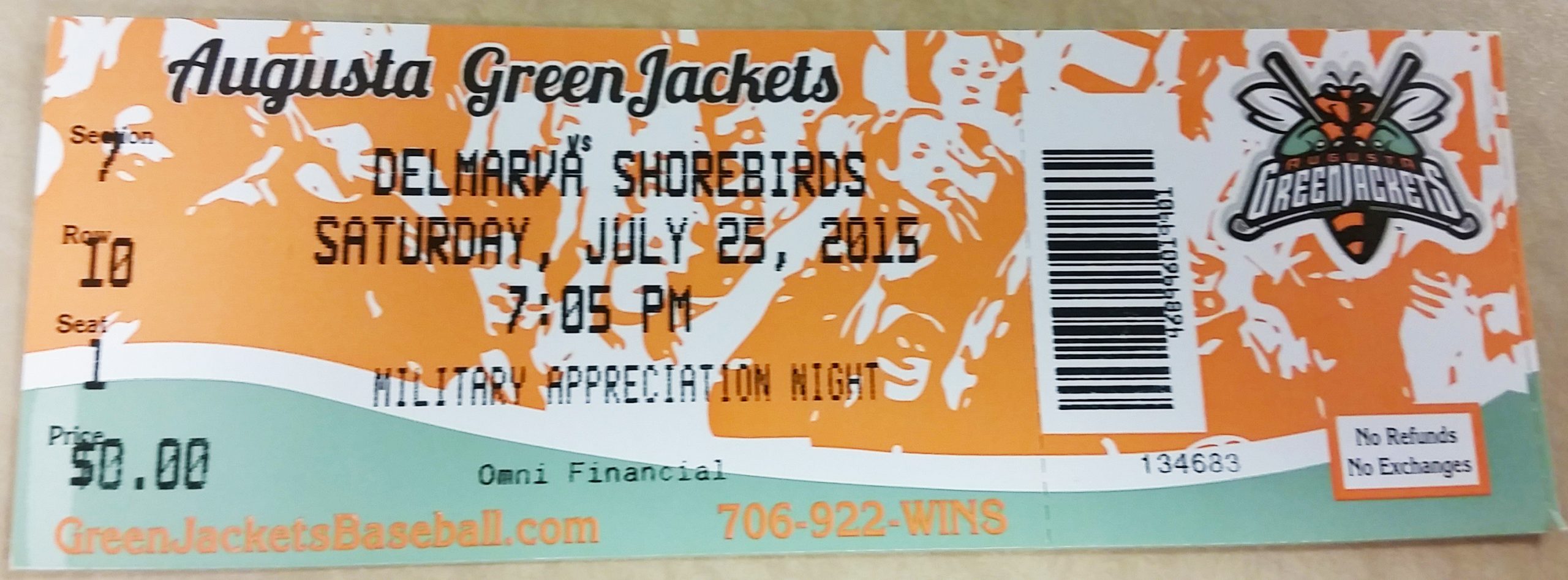 Augusta Green Jackets Military Appreciation Night