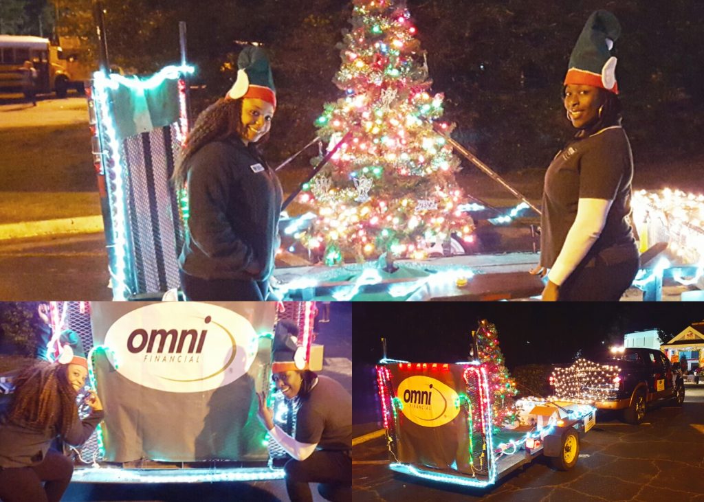 Omni Military Loans Hinesville Christmas Parade collage