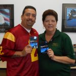 Omni Financial Clarksville, TN: Customer Joseph Pardo, with Omni General Manager Glenda Williams.